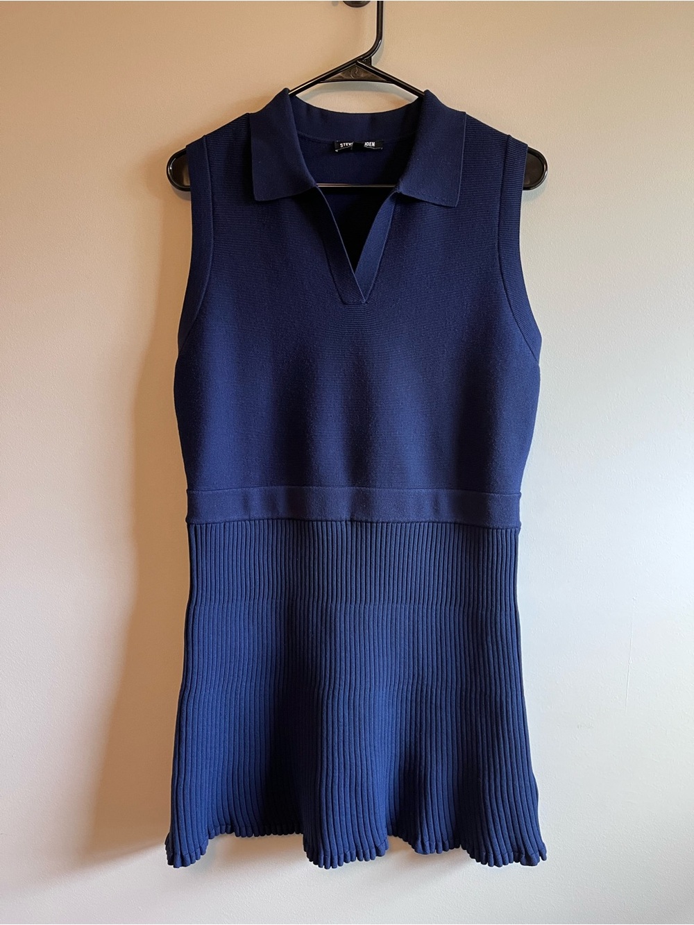 Steve Madden Sleeveless Navy Polo Knit Dress